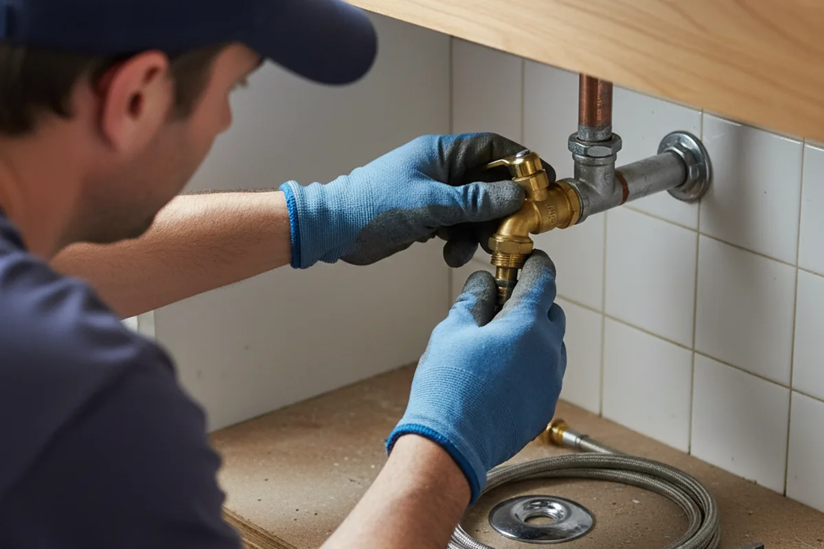 Shutoff valve and fitting work during Faucet and Fixture Repair in Waldron